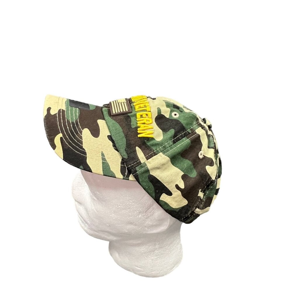 Vietnam Veteran Camo Hat USA Flag Patch Embroidered Adjustable Strap Black Hawk